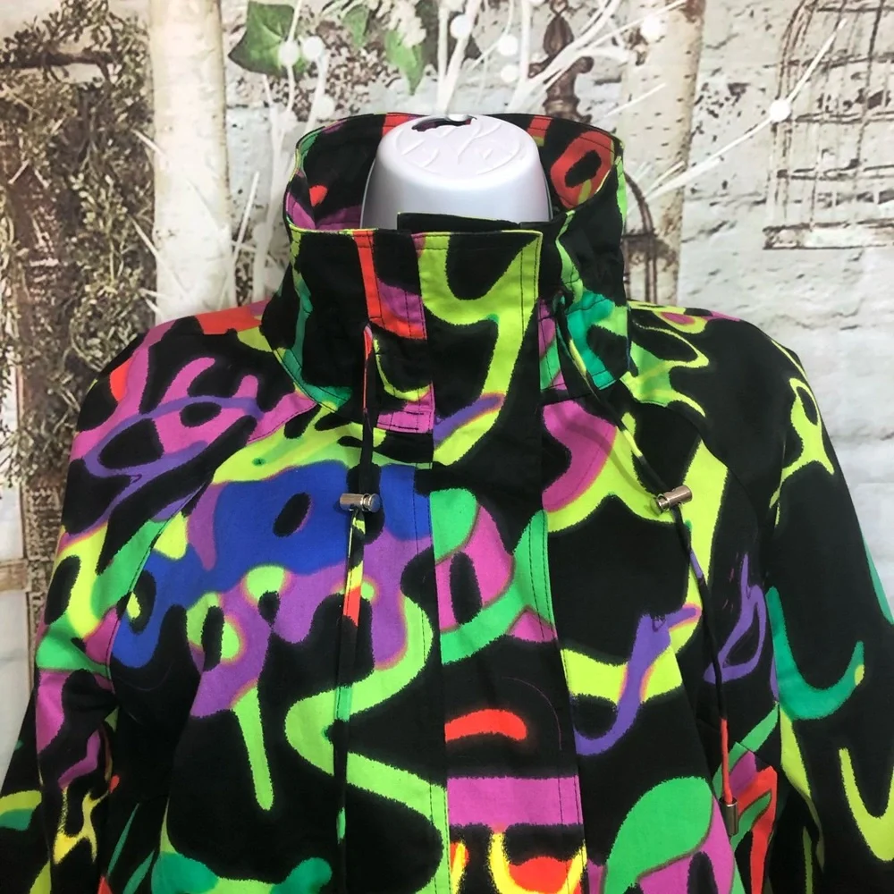 Vintage Berek Jacket Women's small Colorful Abstract Retro Graffiti Art core - Picture 5 of 12